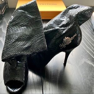 Apple Bottoms Open Toe Lizette Stiletto Booties 7